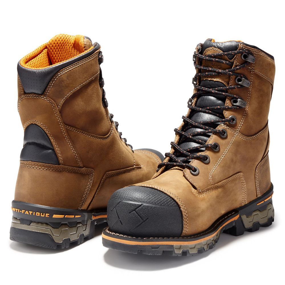Botas de Trabajo Masculino - Timberland Pro® Boondock 8\" Comp Toe - LGJXV7423 - Marrom/Pretas